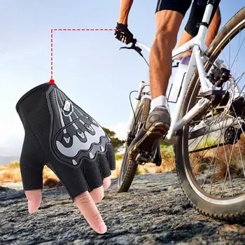 1 Pereche Jumătate Degetul Mănuși de Fitness Absorbție de Șoc Echipamente de Ciclism Largă de Aplicații de Biciclete Mănuși pentru a rula