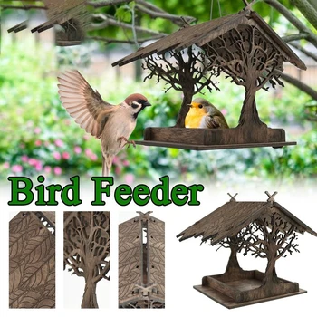 1 buc Lemn Casa Alimentator de Pasăre Durabil Ramuri de Simulare Cuib de Păsări de Creație în aer liber, Grădină Agățat produsele Alimentare