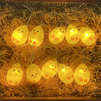 10 LED Galben Mic Pui Ghirlanda de Lumini Șir de Paști Zână Iluminat Siruri de caractere pentru Exterior Vacanță de Paște Acasă Decorare