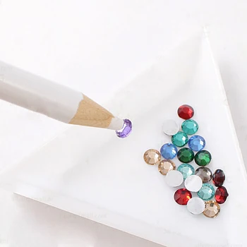 10buc DIY Nail Art Strasuri Pietre Cules de Cristal Dotting Tool Creion de Ceară din lemn Pen Selector de Pietre de Decorare Arta de Unghii