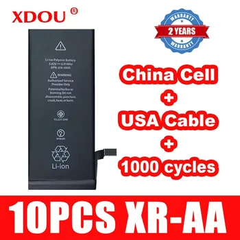 10buc XDOU Baterie Pentru IPhone XR 2942mAh Reparații Înlocuit 100% Cobalt China Celule statele UNITE ale americii Cablu 1000 de Cicluri Pentru Apple IphoneXR AA