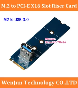 10buc - unitati solid state M. 2 PCI-E X16 Slot Riser Card M2 la USB 3.0 Adaptor Pcie Extensie Cablu IDE/ PCI-E 6pini Multiplicator transport gratuit