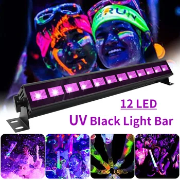 12 Disco cu LED UV Violet Negru Lumini DJ 36W Par Lampă UV Pentru Petrecerea de Crăciun Bar Lampă Laser Etapă de Spălare de Perete la fața Locului Lumina de Fundal