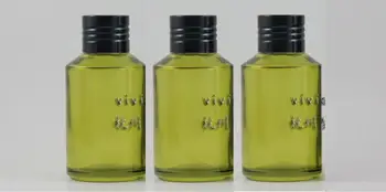 125ml de măsline verde de Sticlă Cu negru aluminiu capac cu filet și reductor.pentru Ulei Esential de lichid/crema/lotiune,Recipient de sticlă
