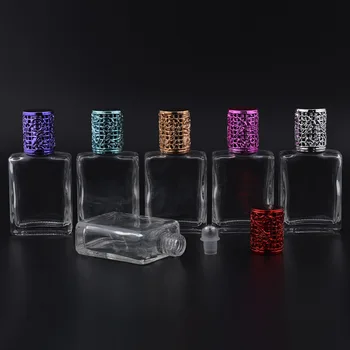 17 ML Container Cosmetice Emulsie de Ambalare Sticla Dreptunghi de Sticlă de Parfum Flacon cu Aliaj de Acoperire Transparent de Ulei Esential de Sticla