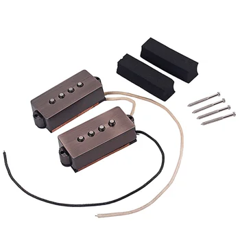 2 Bucati Doze Duble de Ieșire Design Unic Negru Electric de Traductor Humbucker Stabilitate Premium Material Înlocuitor pentru Bass