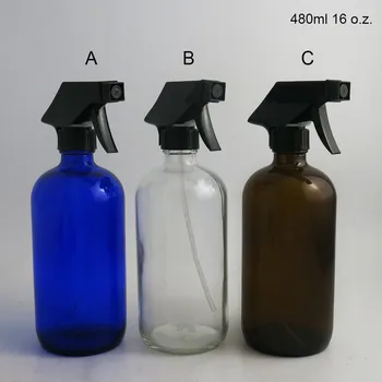 2 x 480ml 16OZ Mare Returnabile Pahar de Declanșare Sticle de Spray pentru curățarea aromoterapie ulei esential cu negru trigger spray de sus