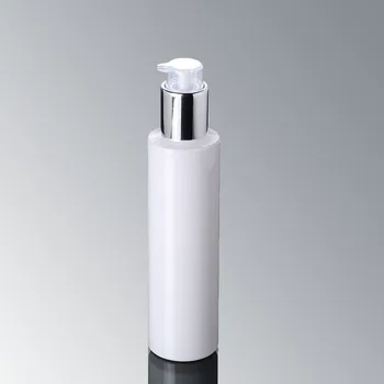 200ML alb lotiune pompa de sticla sau sticla de sampon cu argint blocare poftă de mâncare de presă pompă utilizată pentru cosmetice