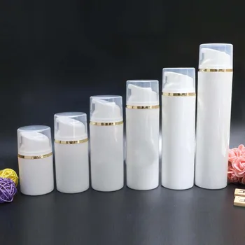 30ML plastic alb airless sticla de aur rim toner fundația esența lotiune/emulsie/ser/anti-UV, crema de protecție solară pielii ambalare