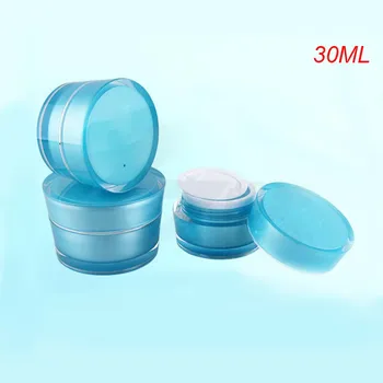 30g albastru acrilic con-forma de crema borcan cu linie de argint,plastic 1ounce container cosmetic ,crema borcan de plastic Ambalaje Cosmetice
