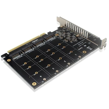 4 Port Nvme Să PCIE Card Adaptor M. 2 NVME Să Pcie X16 Adaptor 4X32gbps M pentru Hard Disk Converter Cititor de Card de Expansiune