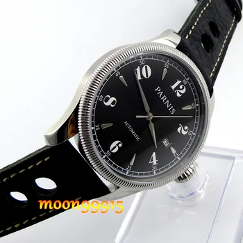 42mm Parnis cadran negru Safir de Sticlă miyota Automatic mens Watch