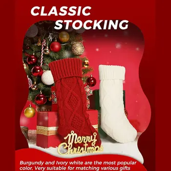 4buc de Crăciun Ciorapi de Mari Dimensiuni Candy Bag Cablu Șosete Tricotate Pungi de Cadouri de Craciun Decoratiuni pentru Casa Ornamente pentru Pomul de Crăciun