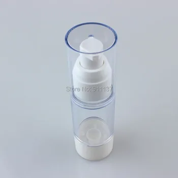 50PCS/Lot 30ml plastic transparent spray pompa de sticlă pentru produse cosmetice, en-gros 30ml forma rotunda gol airless sticla
