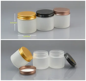 50pc 50g Mat Plastic Cosmetice Borcan Gol Aluminiu Capac Cutii de Aur de Sus Rotund Lumânare Spice Cutii Cutii cu Capac Containere
