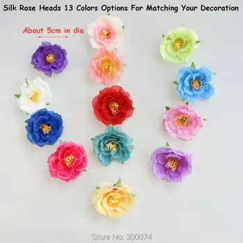 50pcs 5cm Cap de Floare Pentru a Meserii DIY Mătase Artificială de Ceai de Flori de Trandafir Flori Decorative Pentru Nunta Consumabile Flores face casamento