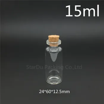 50pcs/lot 15ml 24*60mm care Doresc Flacon de Sticlă Cu dop de Plută ,de Înaltă calitate 15cc Flacoane de Sticlă Display Sticla en-Gros