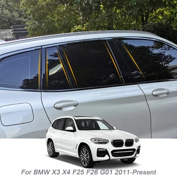 6PCS Geamul Mașinii Stâlpul Autocolant PVC Garnitura Anti-Zero Film Pentru BMW X3 X4 F25 F26 G01 2011-Prezent Extern Accesorii