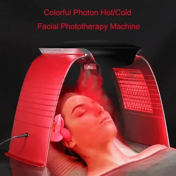 7-culoare Beauty Salon Spa Facial Fototerapie Mașină Calde și Reci prin Pulverizare de Frumusete Aparate de CONDUS de Fata Anti-imbatranire de Ridicare Instrument
