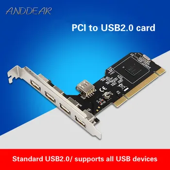 ANDDEAR USB2.0 card de expansiune desktop PCI la 5 usb2.0 adaptor de card de cip NEC c usb la hdmi vga usb-c ethernet placa de perete