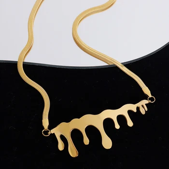 Amaiyllis Aur de 18K Minimalist Șarpe Os Cravată Colier Exagerat Picătură de Apă Element de Clavicula Lanț Colier Bijuterii