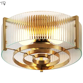 American Aur de Lux Luciu de Sticlă Lampă de Tavan pentru Camera de zi de Decorare Restaurant Dormitor Bucatarie corp de iluminat Coridor Cafe
