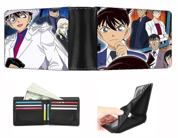 Anime Detectiv Conan portofel Bărbați femei scurt portofel adolescenți Cartelei PU Scurt Zero Portofel student Poseta de Monede