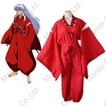 Anime Inuyasha Costume Cosplay Costum Roșu Halloween cosplay petrecere kimono-îmbrăcăminte de Top + Pantaloni + Set Curea