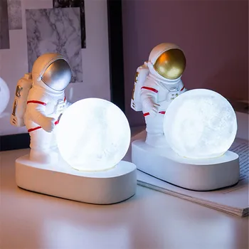 Astronaut Extraterestru LED Lumina de Noapte Băiat de Băiat Dormitor Noptieră Desktop Creative Decor Acasă Decorare Cadou Rășină Lampa