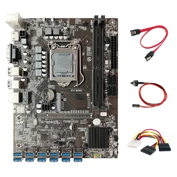 B250C BTC Miner Placa de baza+4PIN Pentru Cablu SATA+Cablu de Switch+Cablu SATA 12 PCIE Pentru USB3.0 GPU Slot LGA1151 Pentru ETH Miniere