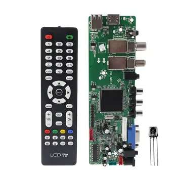 BX0E LCD/ Controler cu LED-uri Bord Acceptă DVB-S2/ T2/ C, DTV/ ATV-uri Dual Port USB 3.3 V/5V/12V Tensiune de Afișare 19.0x6.8cm Bord