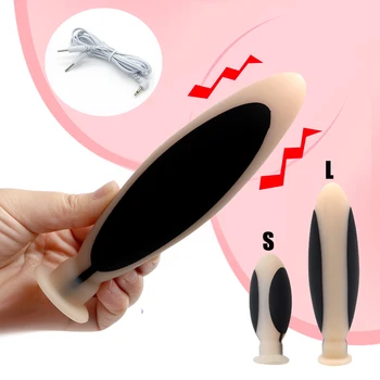 Bipolar Electro Soc Silicon Anal Vaginal Plug Stimulator Clitoris Masaj de Prostata Dop de Fund dominare sexuala Electro Stimulator Anal Sex Toy