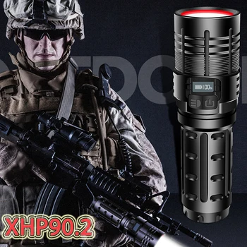 Cel Mai Puternic Xhp90.2 Led lanterna Lanterna Xhp90 Tactice Mini Militare Lanterna USB 18650 baterie Reîncărcabilă Lampă de Mână cu LED-uri Lanterna