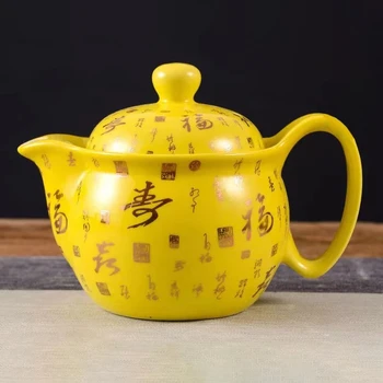 Ceramică chinezească, Ceainic Ceai Kung Fu Singur Set Vas Albastru și Alb Portelan Ceainic de uz Casnic Mici, Model Floare Ceainic