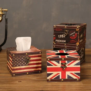 Clasic cutie de tesut Europeană stil creativ stil Britanic de aspirație cutie personalizata nostalgic mașină de moda de masă de țesut cutie