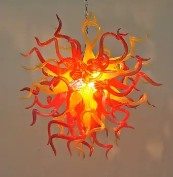 Contemorary Portocaliu Culoare lumina LED-uri de Artizanat Sticlă Suflată de Artă Candelabru