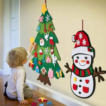 DIY Simțit Pomul de Crăciun Decor de Crăciun pentru Acasă Navidad 2022 Anul Nou Ornamente de Crăciun, Moș Crăciun Xmas Cadouri pentru Copii Fierbinte