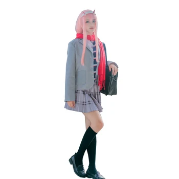 DRAGA mea, în FRANXX Uniformă Costum Costum Anime Cod 002 Cosplay Costum de Halloween Haine de blana+tricou+fusta+cravata+fular+șosete 11