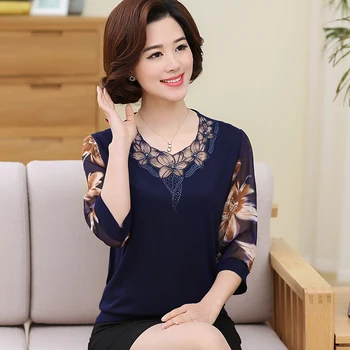 De vânzare la cald pentru femei dantelă florale tricot, bluze de vara elegante femei șifon bluza cu maneci topuri cu maneci scurte