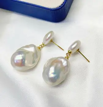 Design unic AA Cercel de Perla,de Culoare Albă, în stil Baroc Real Pearl Stud Argint Bijuterii,Nunta Petrecere de Ziua Femei Fermecătoare Cadou