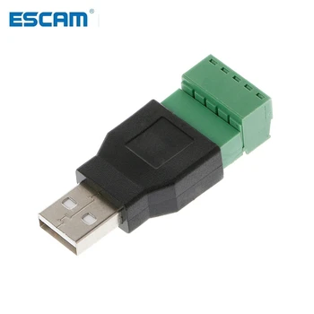 ESCAM 1buc USB de sex feminin cu șurub conector USB plug cu scut conector USB2.0 Femela Jack USB de sex feminin pentru terminal cu șurub