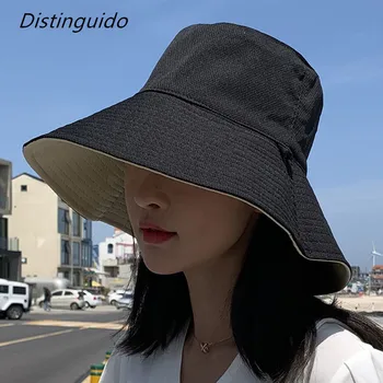 Față-verso Pliabil Bucket Hat pentru Femei Fete Vara Pălărie de Soare Visor Pescar Capac Anti-UV Margine Largă protecție Solară, Pălării Capace HT084