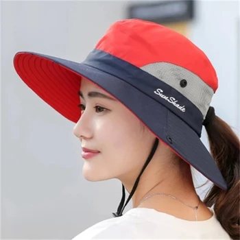 Femei Coada de cal Pălărie Respirabil UV Margine Largă Capac Pentru Drumeții, Pescuit Impermeabil Boonie 2021 Nou Stil de Vânzare Fierbinte