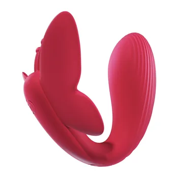 Femeie masturbari clitoris stimularea poartă fluture app de la distanță de control de la distanță vibrator ou cu două capete vibratoare jucarii sexuale
