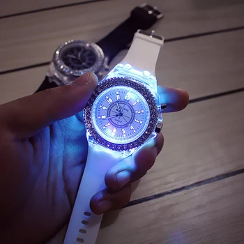 Fierbinte de Vânzare de Moda Promovarea Geneva LED Bărbați Cuarț Ceas Doamnelor Femei Silicon Ceasuri Relogio Feminino Relojes