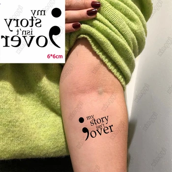 Impermeabil Tatuaj Temporar Autocolant Cuvânt în limba engleză Povestea Mea nu s-a Terminat Litere Bărbați Brațul Transfer de Apă FakeTatto Body Art Femeile Copil