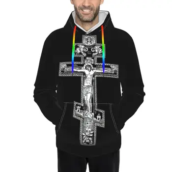 Isus Cruce Ortodoxă Tricou Barbati Imprimat Pulover Hoodie Hipster Streetshirt Purta Versiunea Coreeană De Îmbrăcăminte De Femei De Moda Topuri