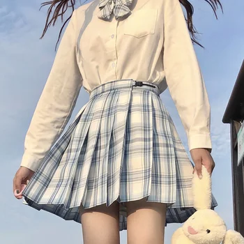 JK Uniforma Elevi 17 Haine de Culoare Femei Fuste Plisate Japoneze Uniforme Școlare Talie Inalta Sexy Drăguț Mini-Fusta de Vara