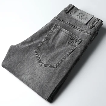 JSBD 2022 Premium negru gri spălat bumbac stretch moale pentru bărbați pantaloni de Vară bărbați straight leg blugi subtiri