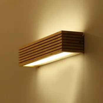 Japonia modernă Stil de Condus din lemn de Stejar Perete Lampa cu Lumini de Tranșee pentru Dormitor baie Acasă Tranșee de Perete din lemn masiv de perete de lumină